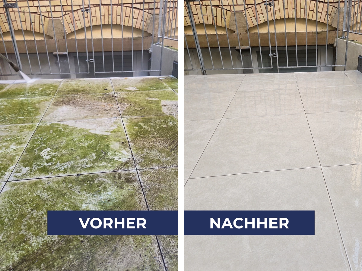 Steinreinigung Virher:Nachher 2