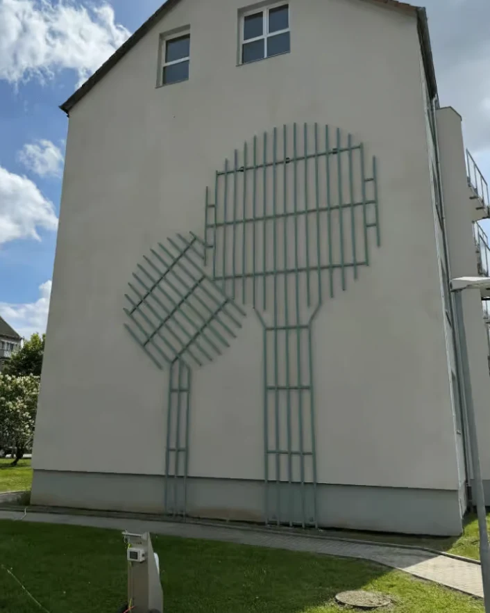 Fassade mit Relief nach der Reinigung